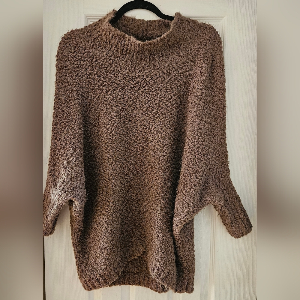 Oversized. Fashion Nova Cozy Tan Neck Sweater. . Great Condition. Fits S to L.